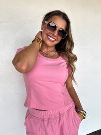 STAY IN CROP PANT SET