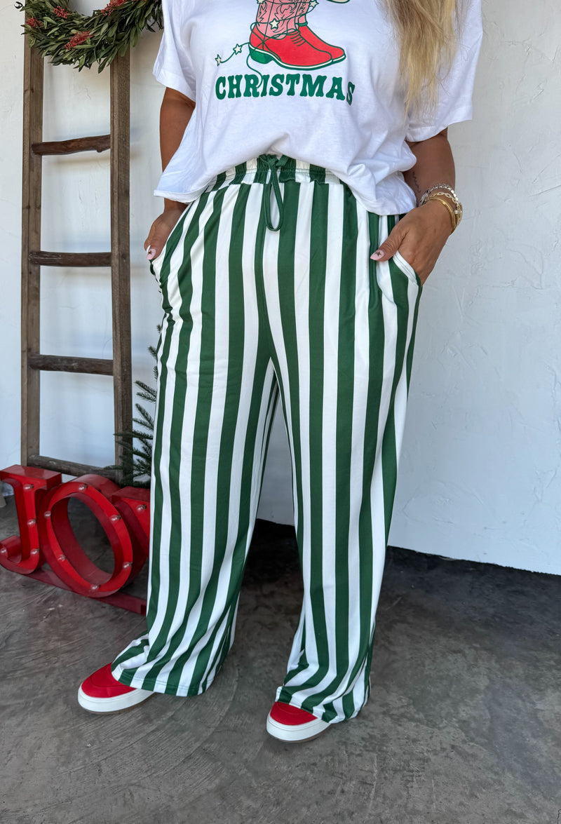CHRISTMAS VERTICAL VIBES STRIPE PANTS