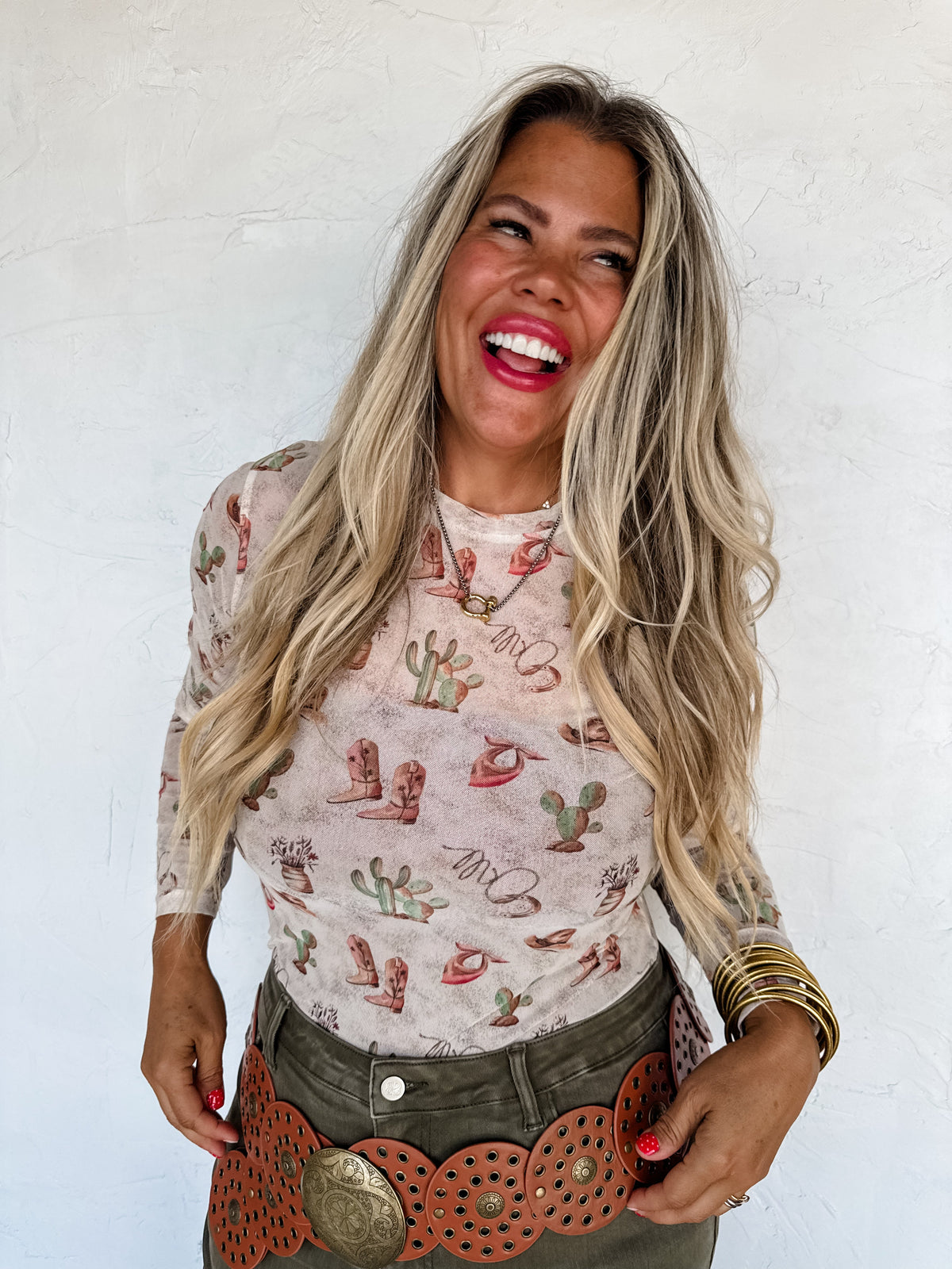 BOOTS & BLOOMS COLLECTION MESH TOPS