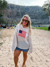 FREEDOM FLAG PATCH PULLOVER