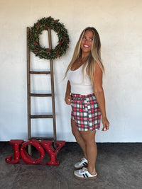 PLAID PRINTED SHORTS