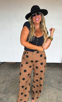 MOCHA DOT DENIM JEANS