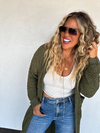 POPPY KNIT POPCORN CARDIGAN