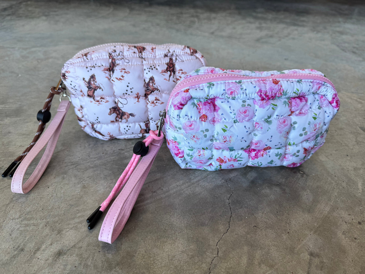 FLORAL & COWBOY MINI PUFF CLUTCH BAG