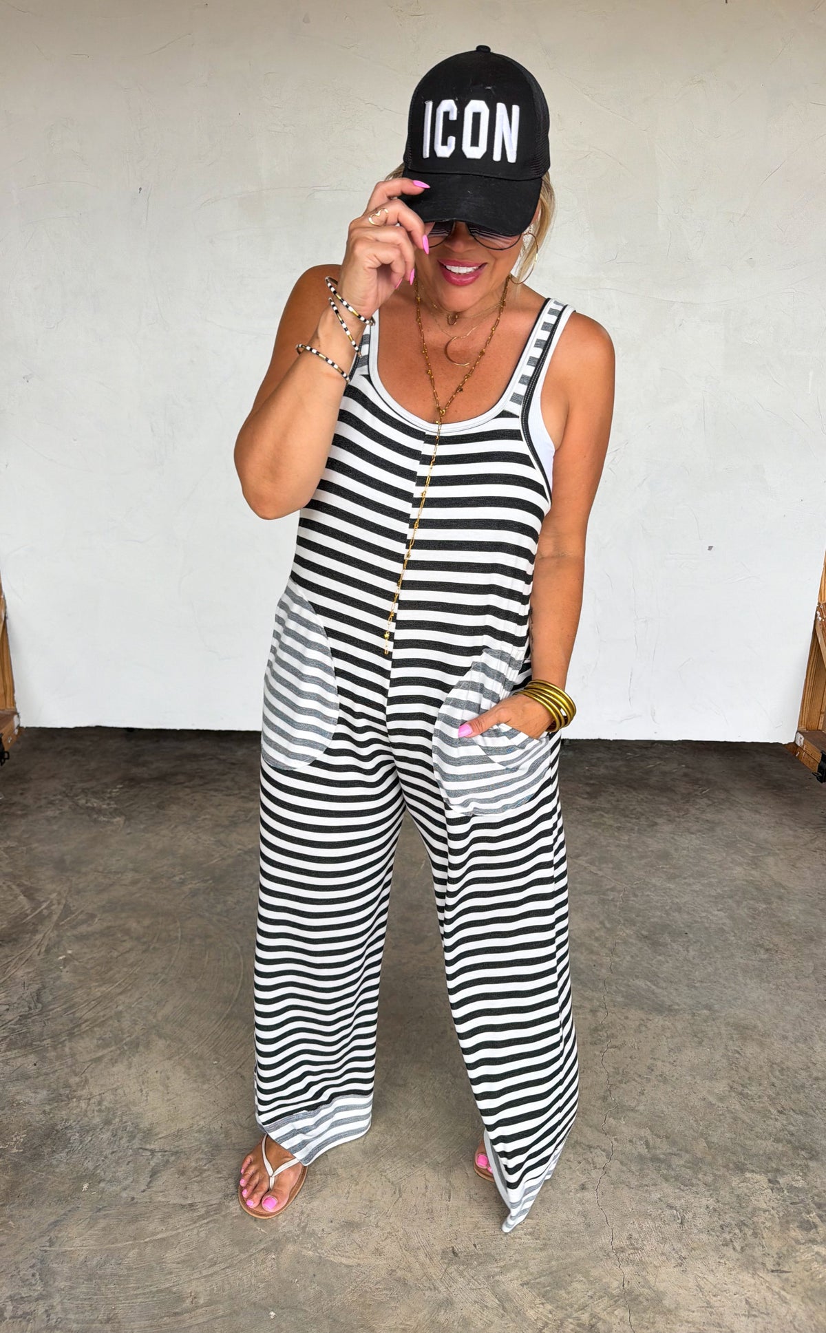 RICKI STRIPE TERRY ROMPER