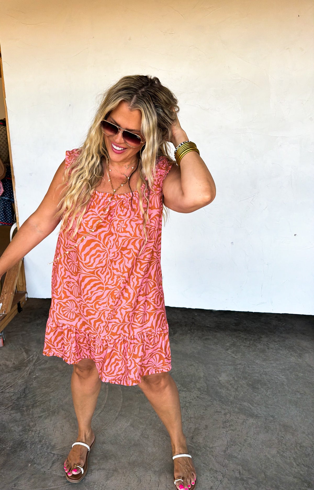 SUNSET TIDES BABYDOLL DRESS