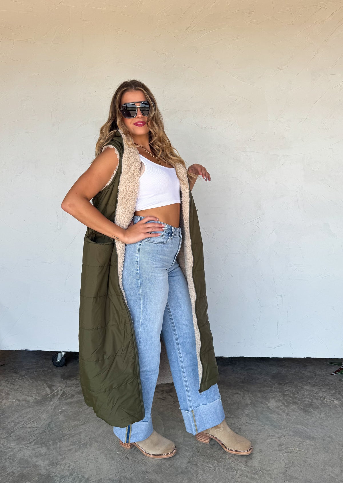 REVERSIBLE SHERPA PUFFER VEST