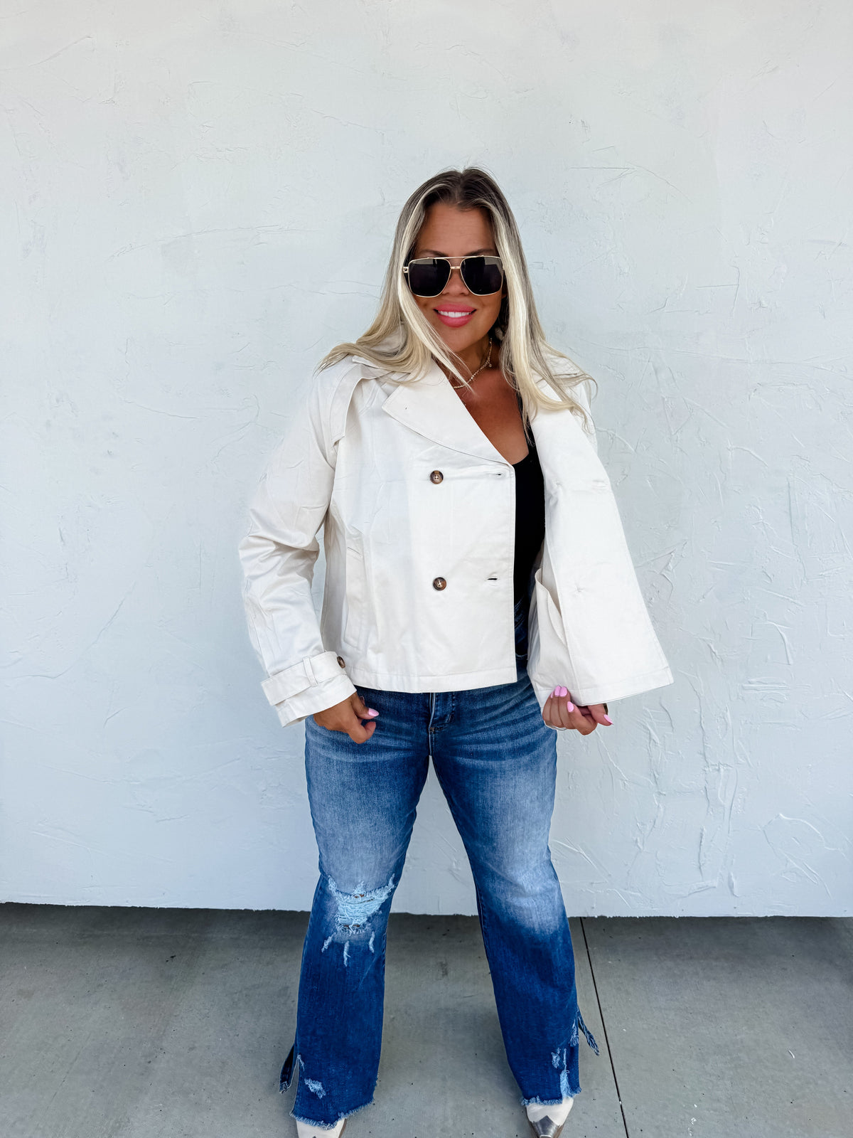 ROSSI CROP TRENCH COAT