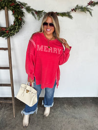 MERRY & HO HO HO CLASSIC CREW PULLOVER