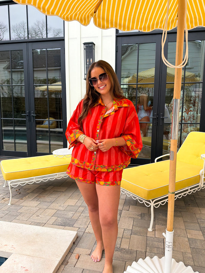 FRUIT SALAD BUTTON DOWN TOP