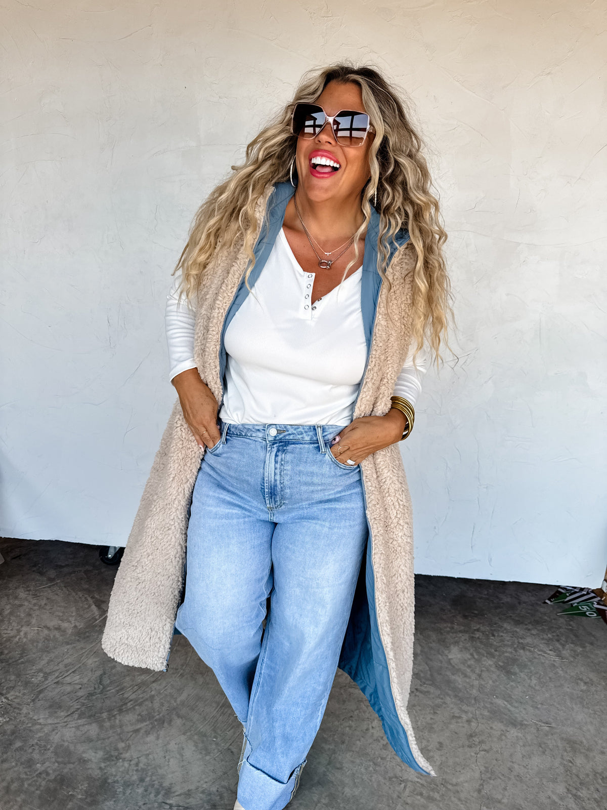 REVERSIBLE SHERPA PUFFER VEST