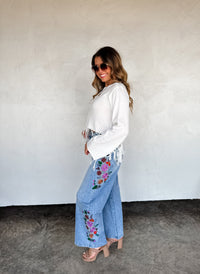 EVIE FLORAL EMBROIDERED JEANS