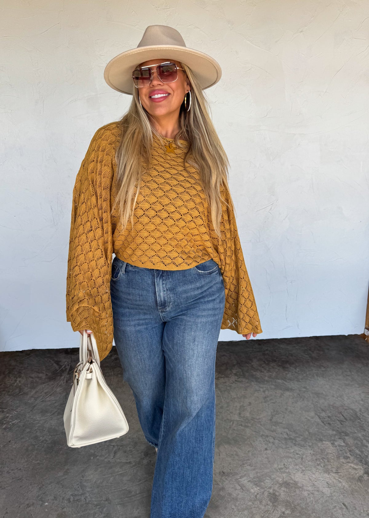 FALL COLORS FREE SPIRIT BELL SLEEVE TOP