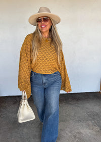 FALL COLORS FREE SPIRIT BELL SLEEVE TOP