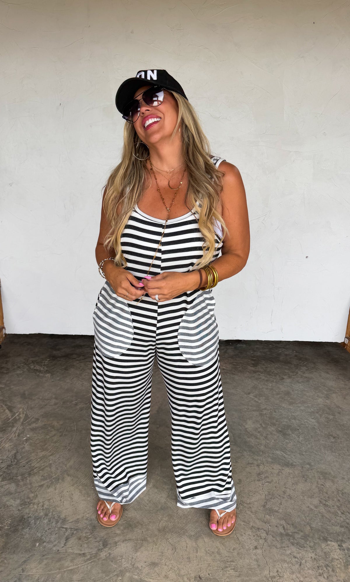 RICKI STRIPE TERRY ROMPER