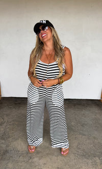 RICKI STRIPE TERRY ROMPER
