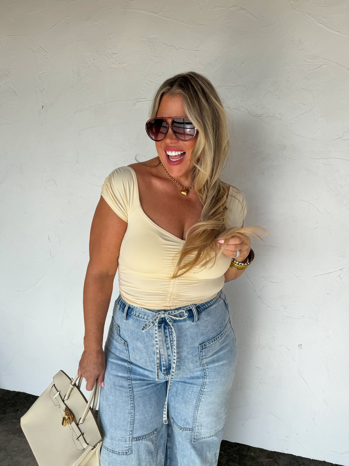 OUT AND ABOUT CAP SLEEVE TOP