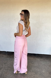 SUMMER FLORAL CHARM WIDE LEG JEAN