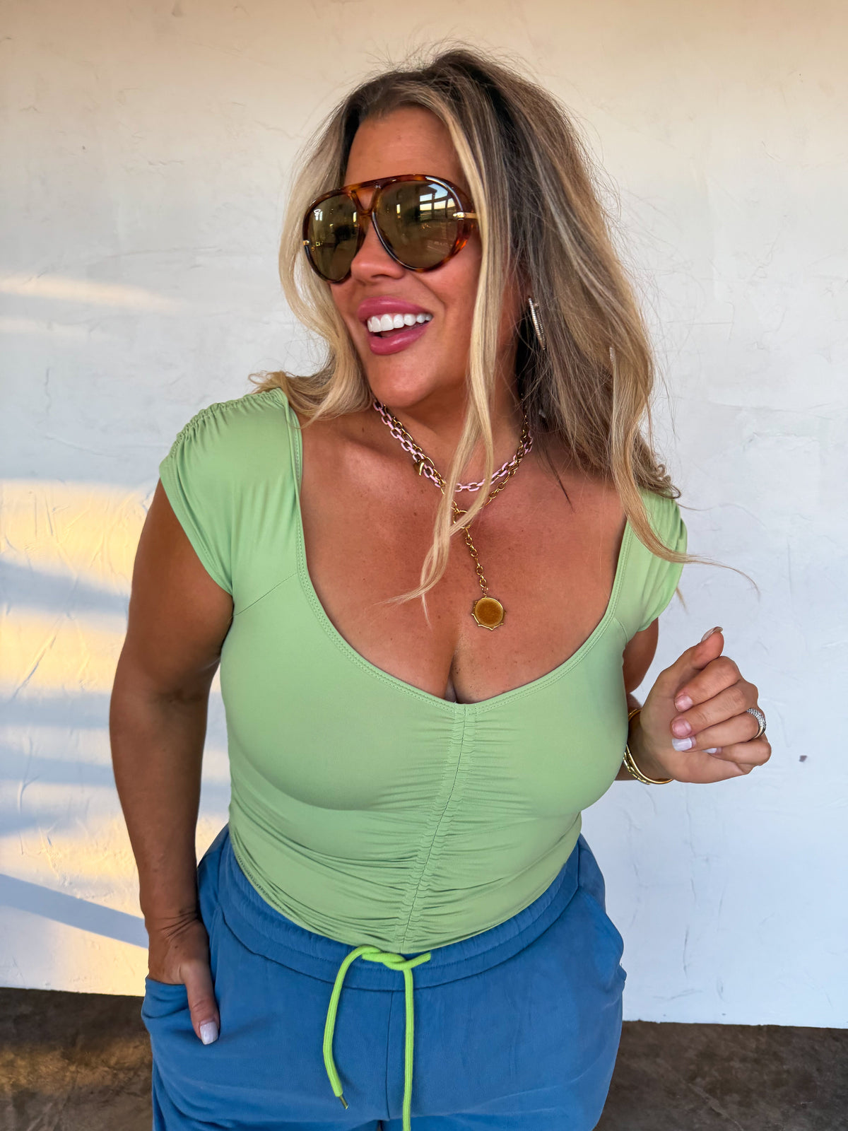 OUT AND ABOUT CAP SLEEVE TOP