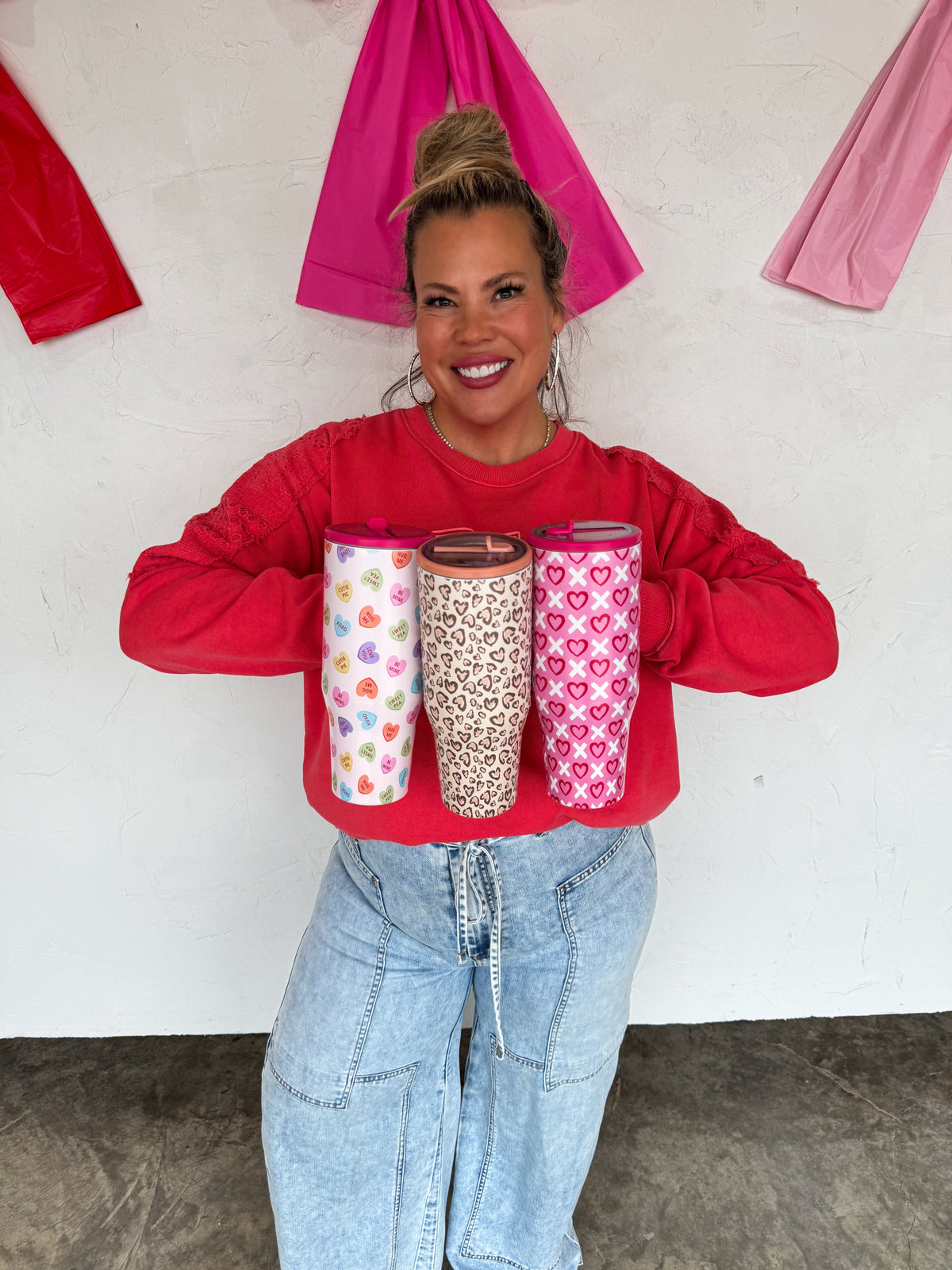 VALENTINES STAINLESS STEEL TUMBLERS
