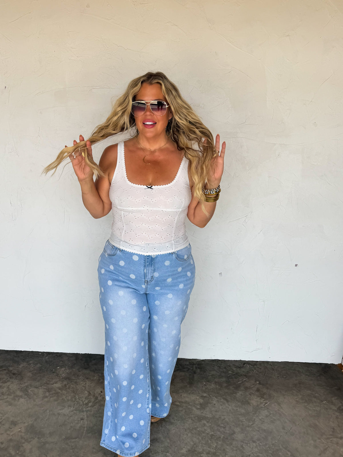PREORDER- SPOT ON POLKA DOT JEANS