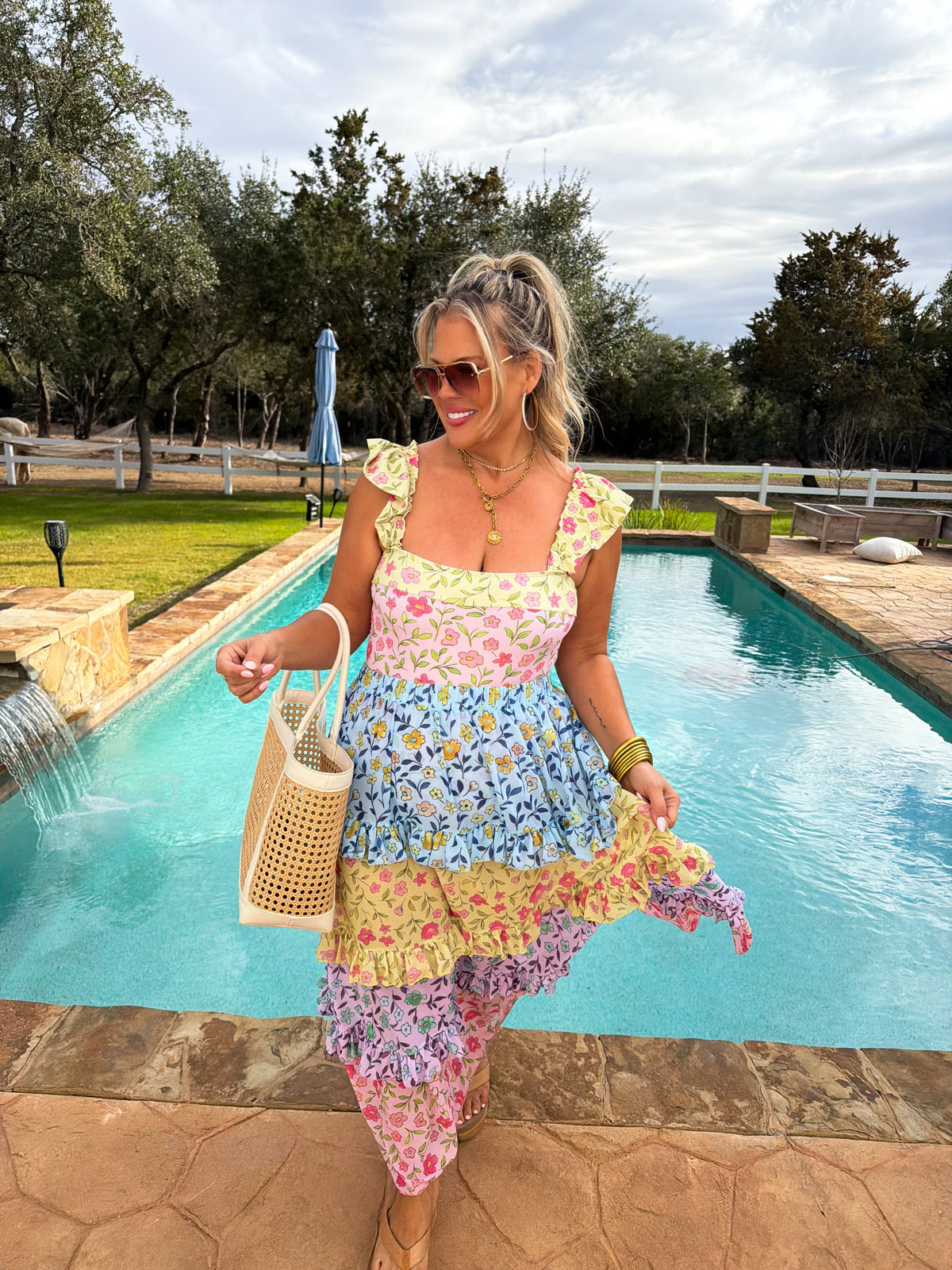 FLORAL RAINBOW SWIM SET