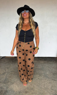 MOCHA DOT DENIM JEANS