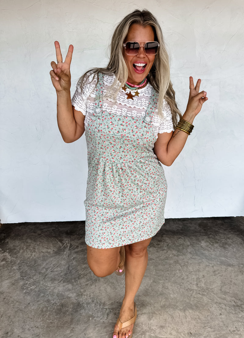 LILLY FLORAL SKIRT OVERALLS
