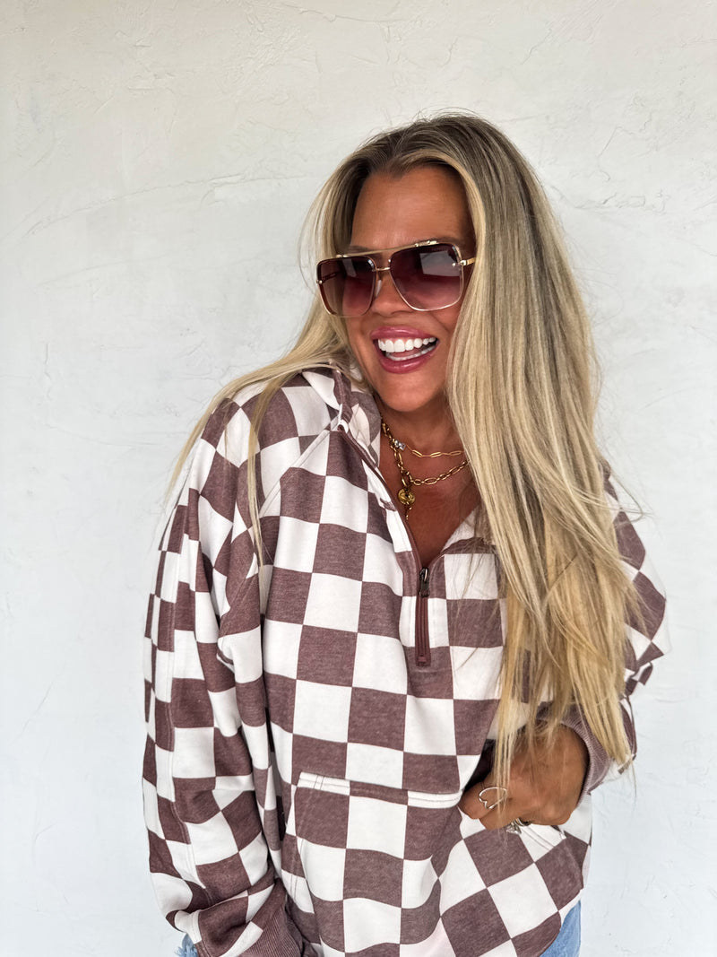 CAMO & CHECKER EASY DOES IT PULLOVER