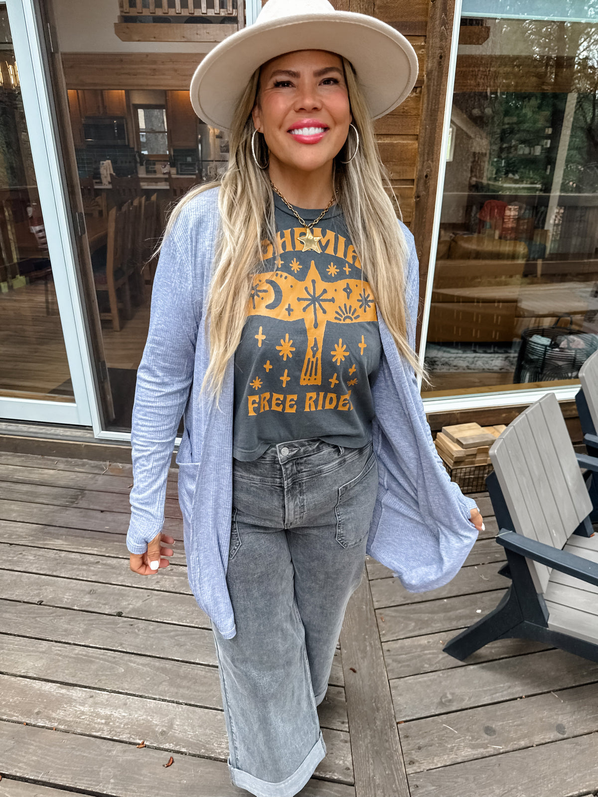 GREY CLOVER FRONT POCKET JEANS