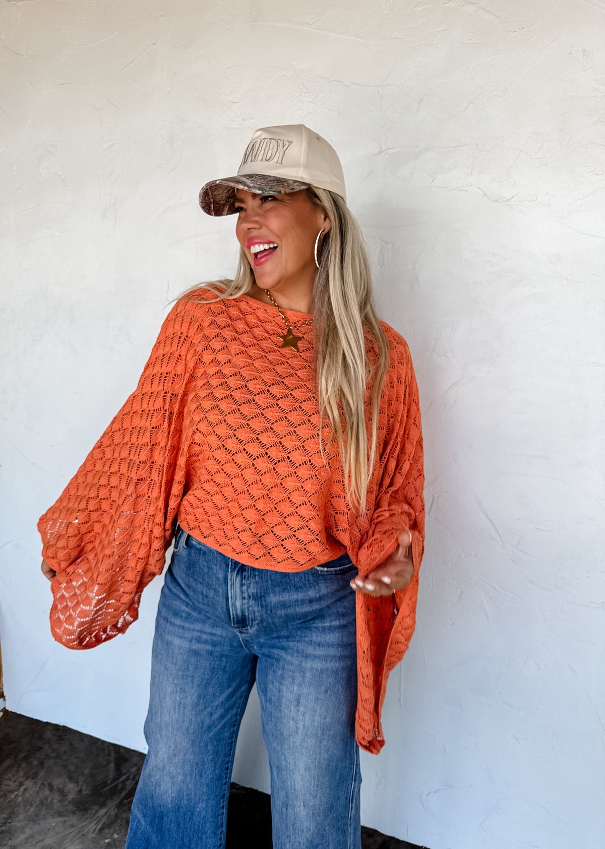 FALL COLORS FREE SPIRIT BELL SLEEVE TOP
