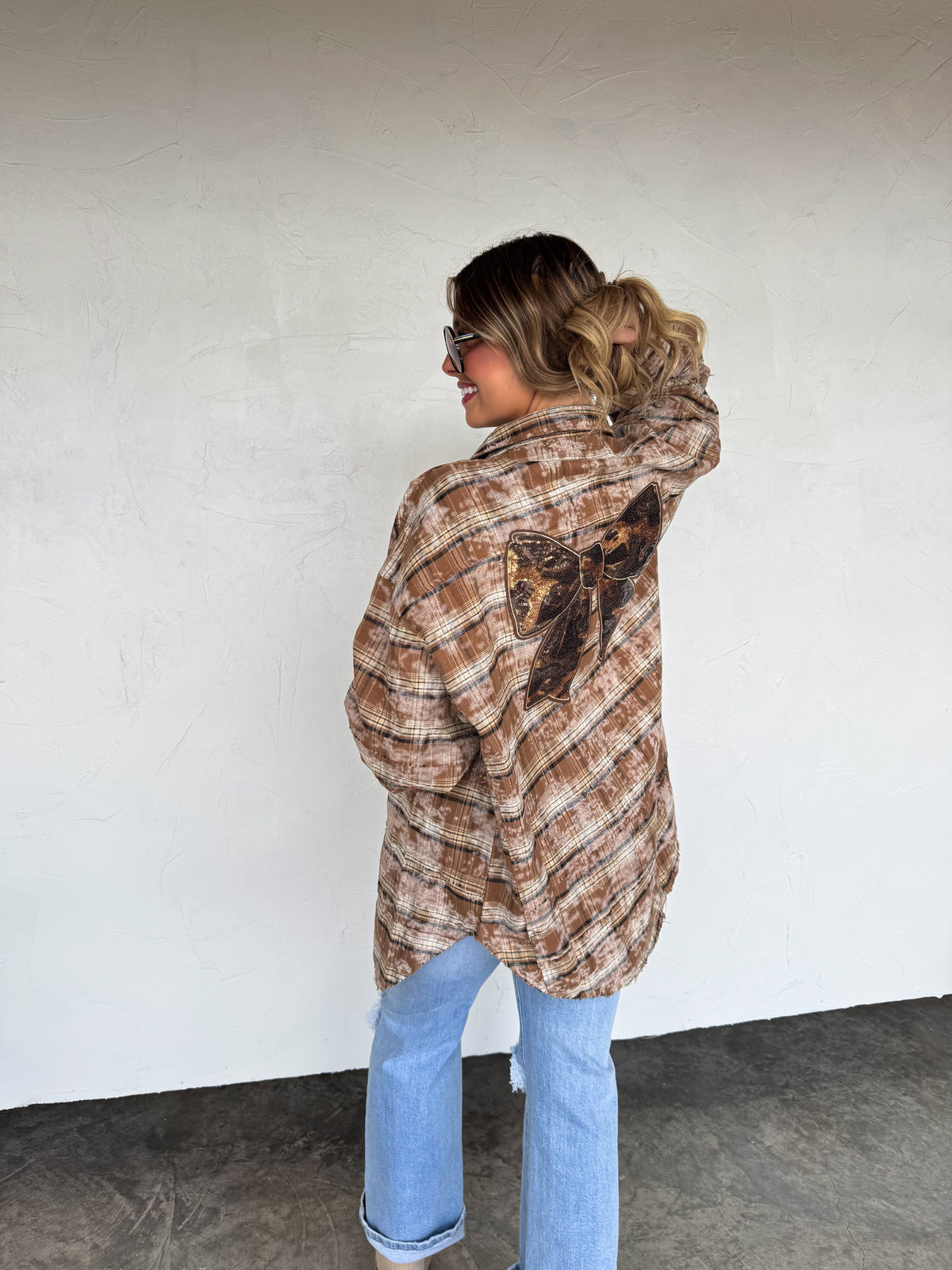 JUNIPER BLEACHED PLAID TOP