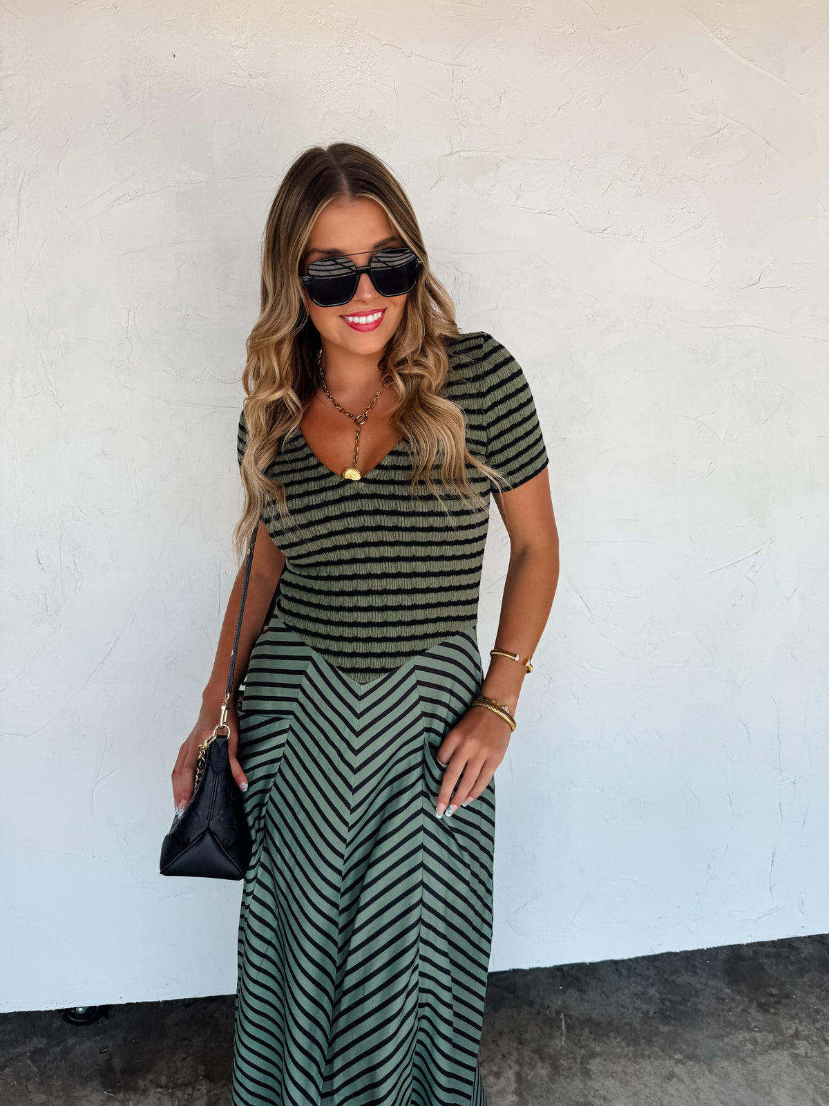 CALISTA STRIPE DRESS