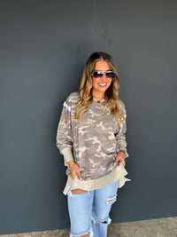 GREEN CAMO CLASSIC CREW PULLOVER