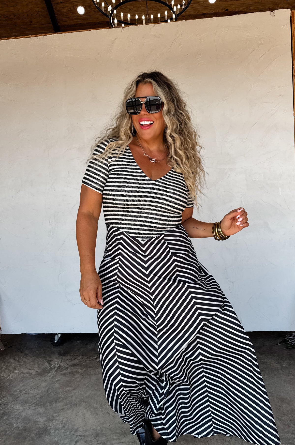 CALISTA STRIPE DRESS