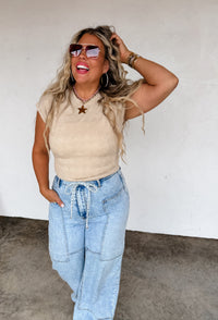 HARLEY CAP SLEEVE BASIC TOP