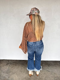FALL COLORS FREE SPIRIT BELL SLEEVE TOP