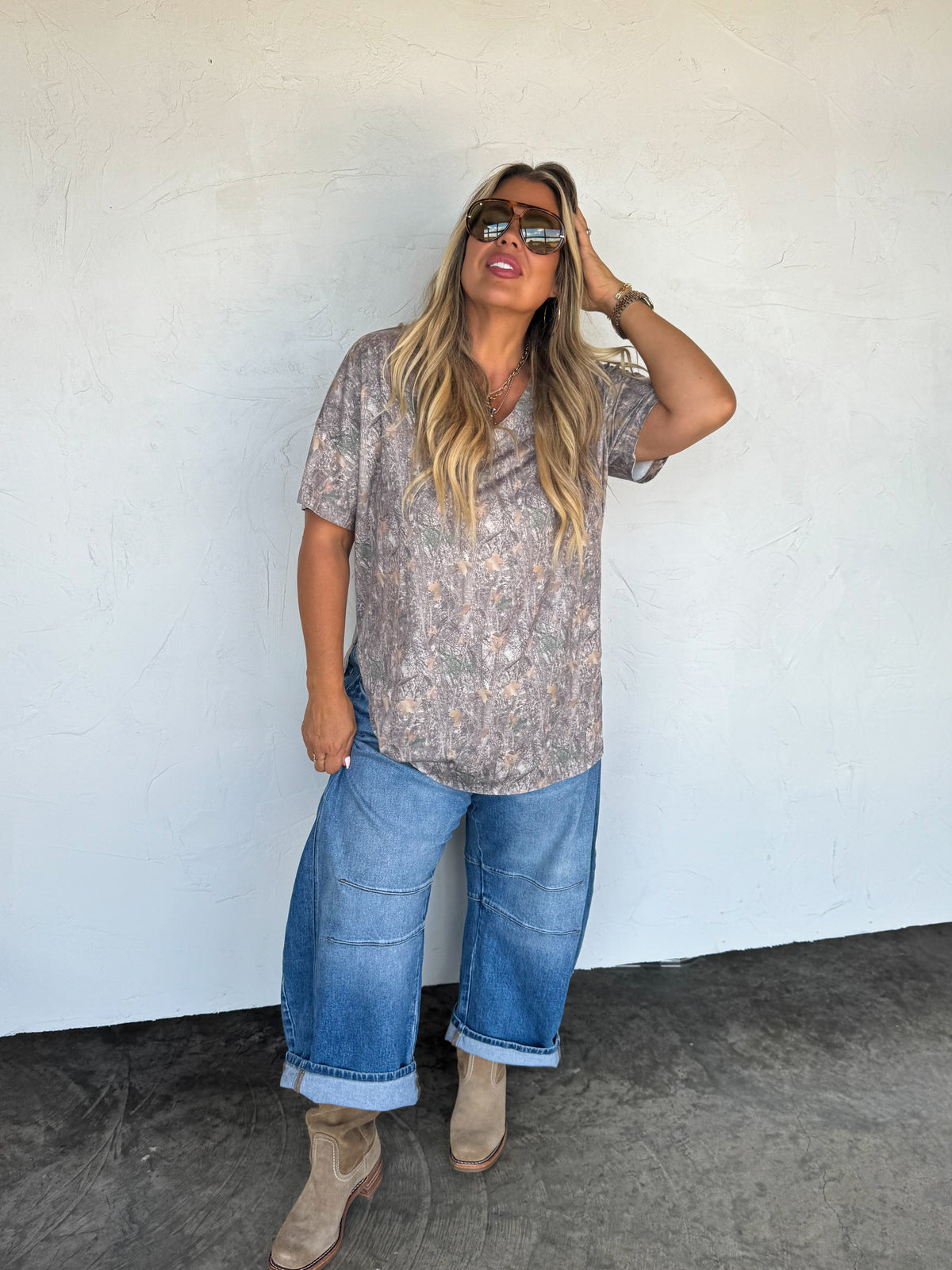 JOEY VNECK WASHED COTTON BOYFRIEND TEE