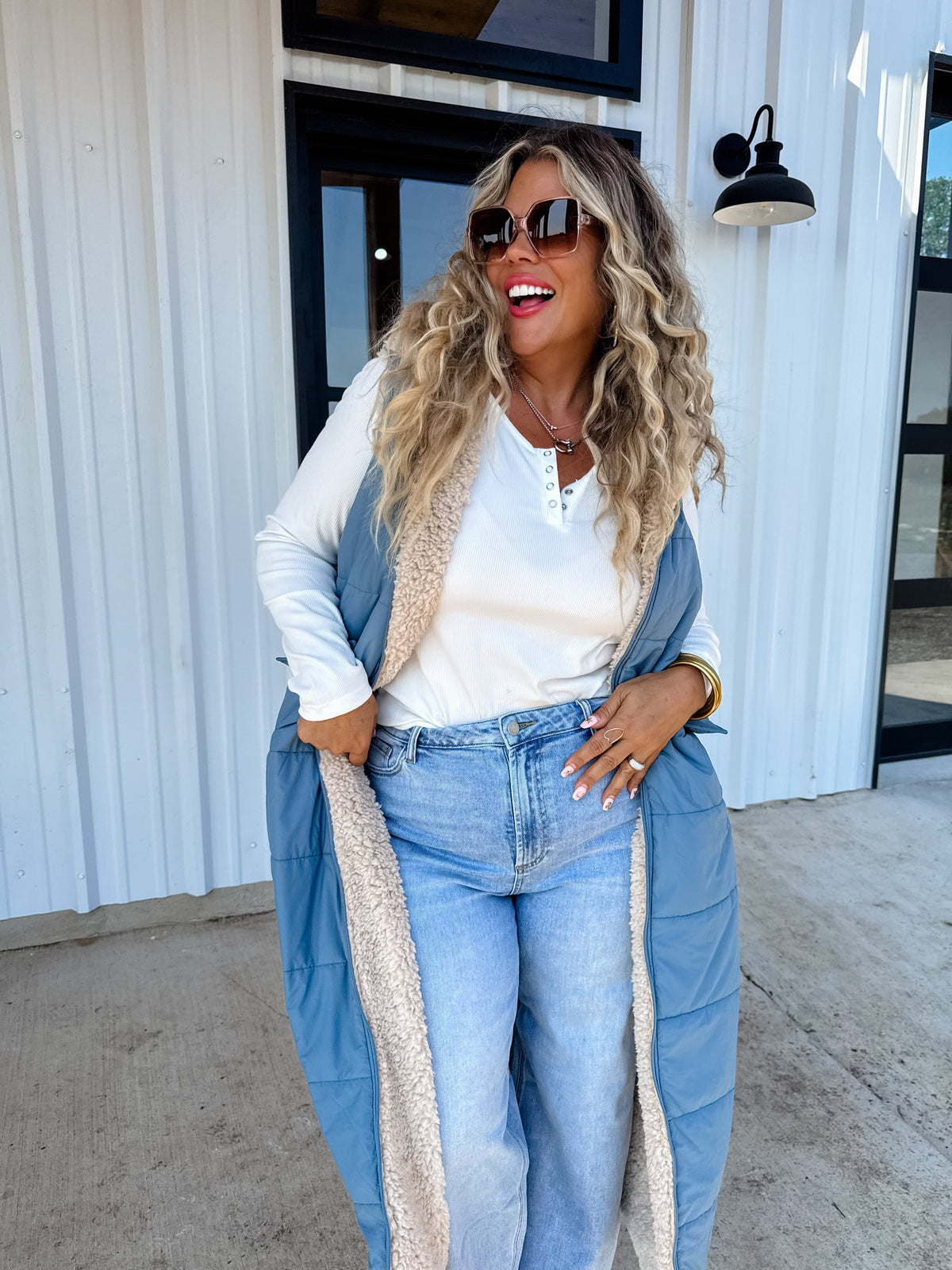 REVERSIBLE SHERPA PUFFER VEST