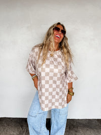 CHECK BABE SIDE SLIT TOP