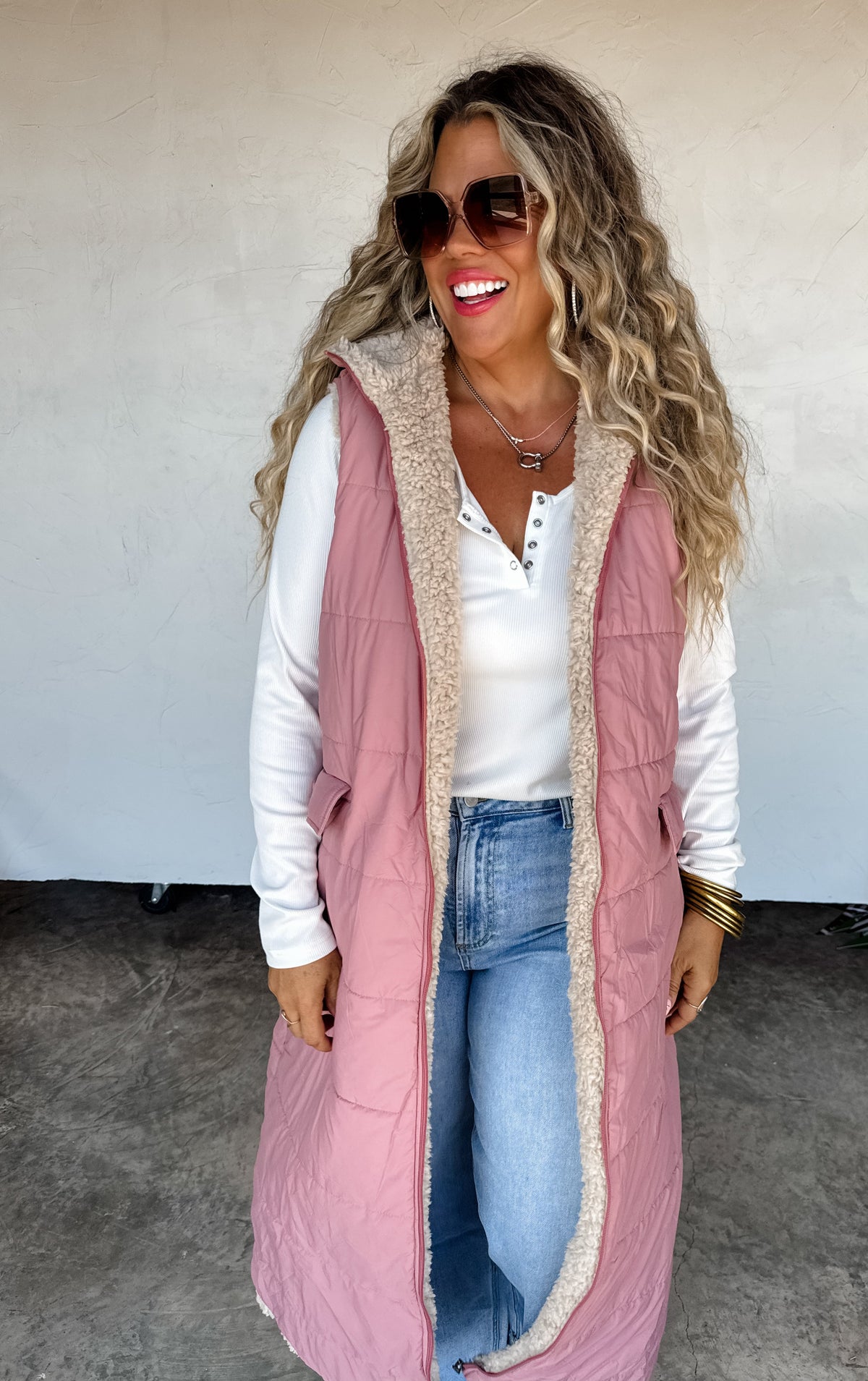 REVERSIBLE SHERPA PUFFER VEST