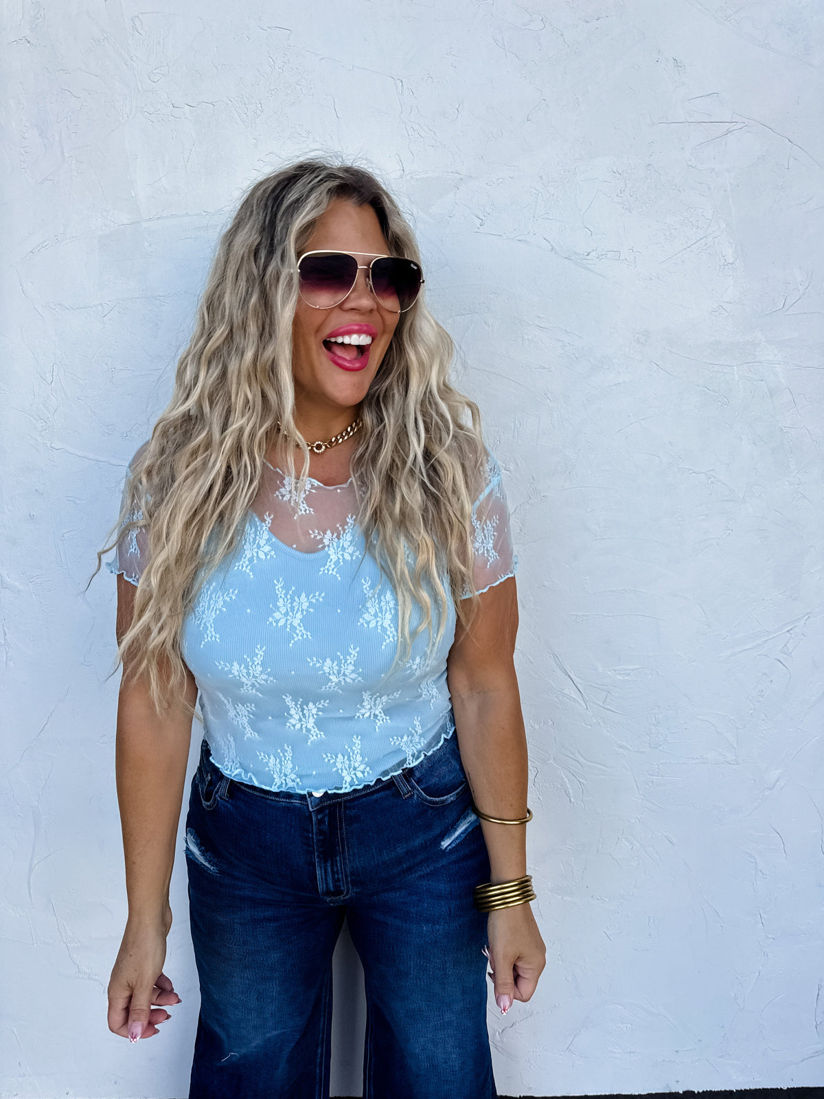 ALLE SHORT SLEEVE LACE TOP