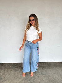 EVIE FLORAL EMBROIDERED JEANS