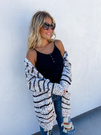 STRIPE MILEY DOT CARDIGAN