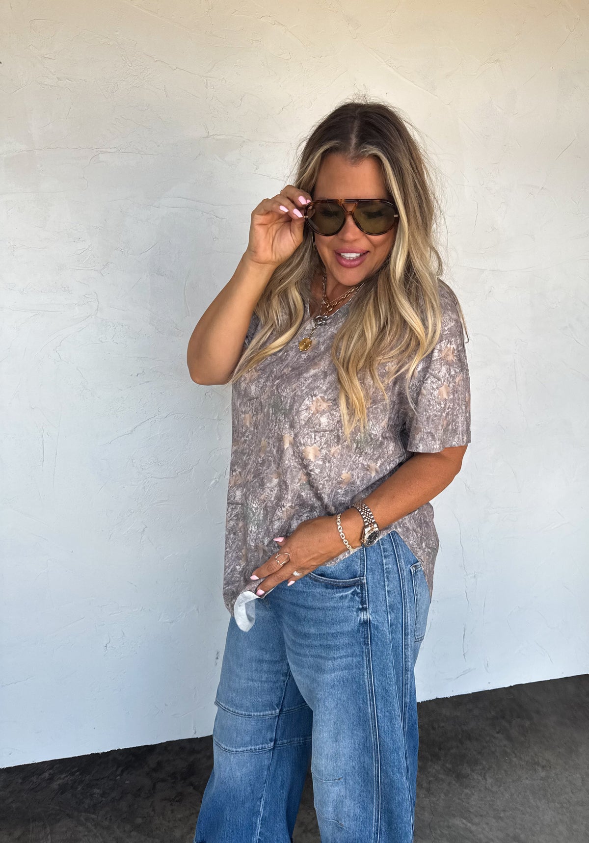 JOEY VNECK WASHED COTTON BOYFRIEND TEE