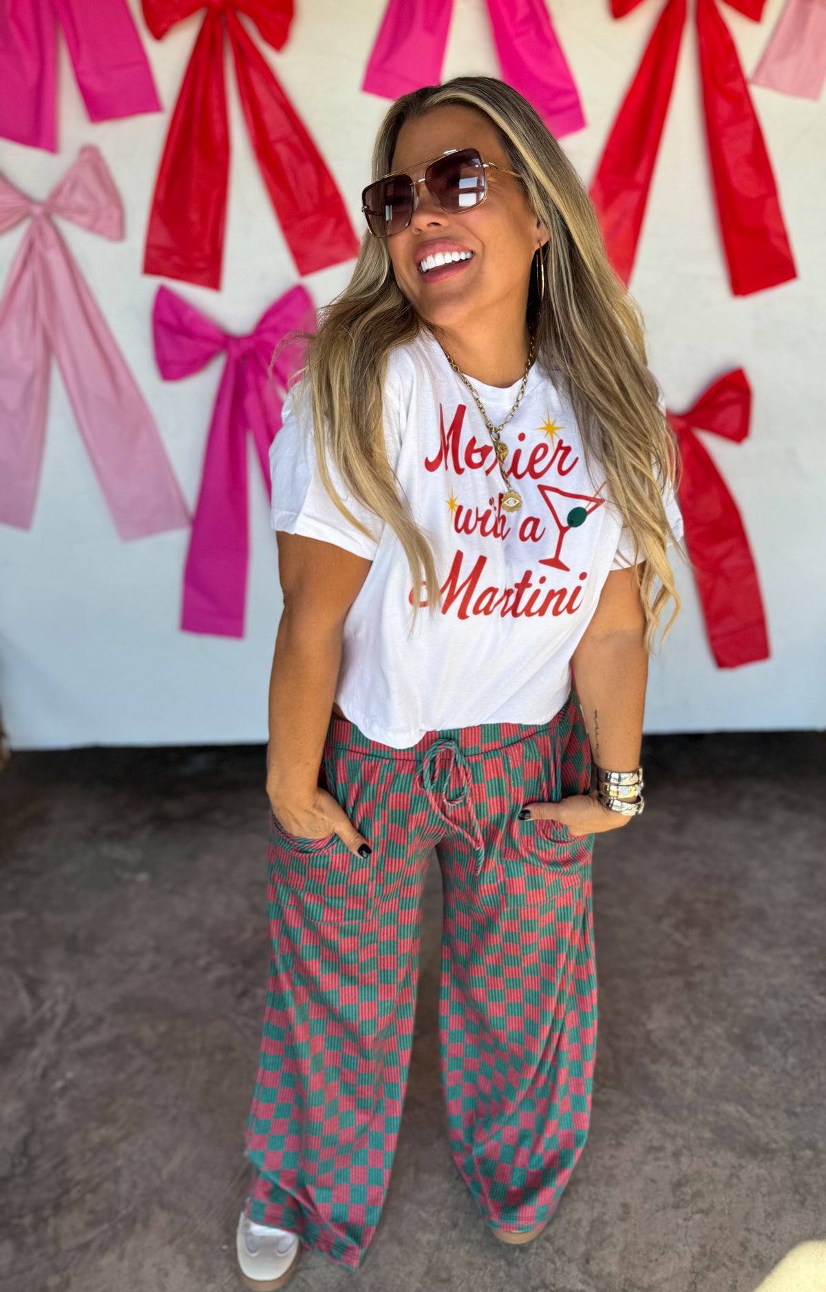 CHRISTMAS HADDIE WIDE LEG PANTS