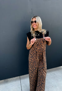 CHEETAH KARLI BOHO OVERALLS