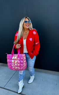 BE MINE SEQUIN HEART CARDIGAN