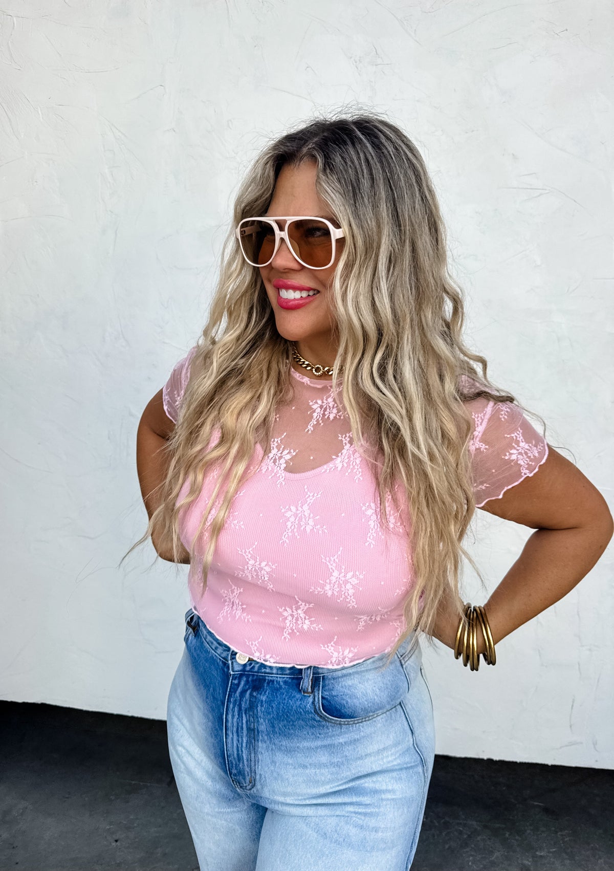 ALLE SHORT SLEEVE LACE TOP