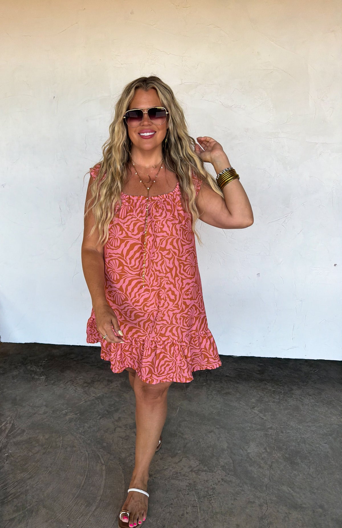 SUNSET TIDES BABYDOLL DRESS